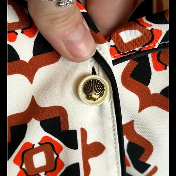 Alix Friedberg On 34th Medallion Print Boho Button Up Blouse Size XL - Picture 5 of 8